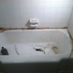 Before finishing and regrouting bathroom tub and tiles